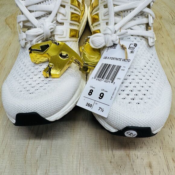 NEW Adidas X Fortnite Victory Crow Ultraboost White Gold Men\'s Shoes Sz 8 main image 12
